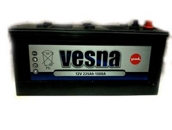 Аккумуляторная батарея Vesna 225 А/ч, 1300 А | Артикул 617912