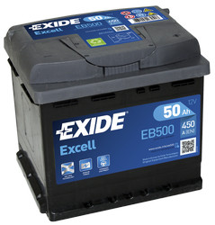 Аккумуляторная батарея Exide 50 А/ч, 450 А | Артикул EB500