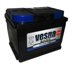 Аккумуляторная батарея Vesna 60 А/ч, 540 А | Артикул 235400